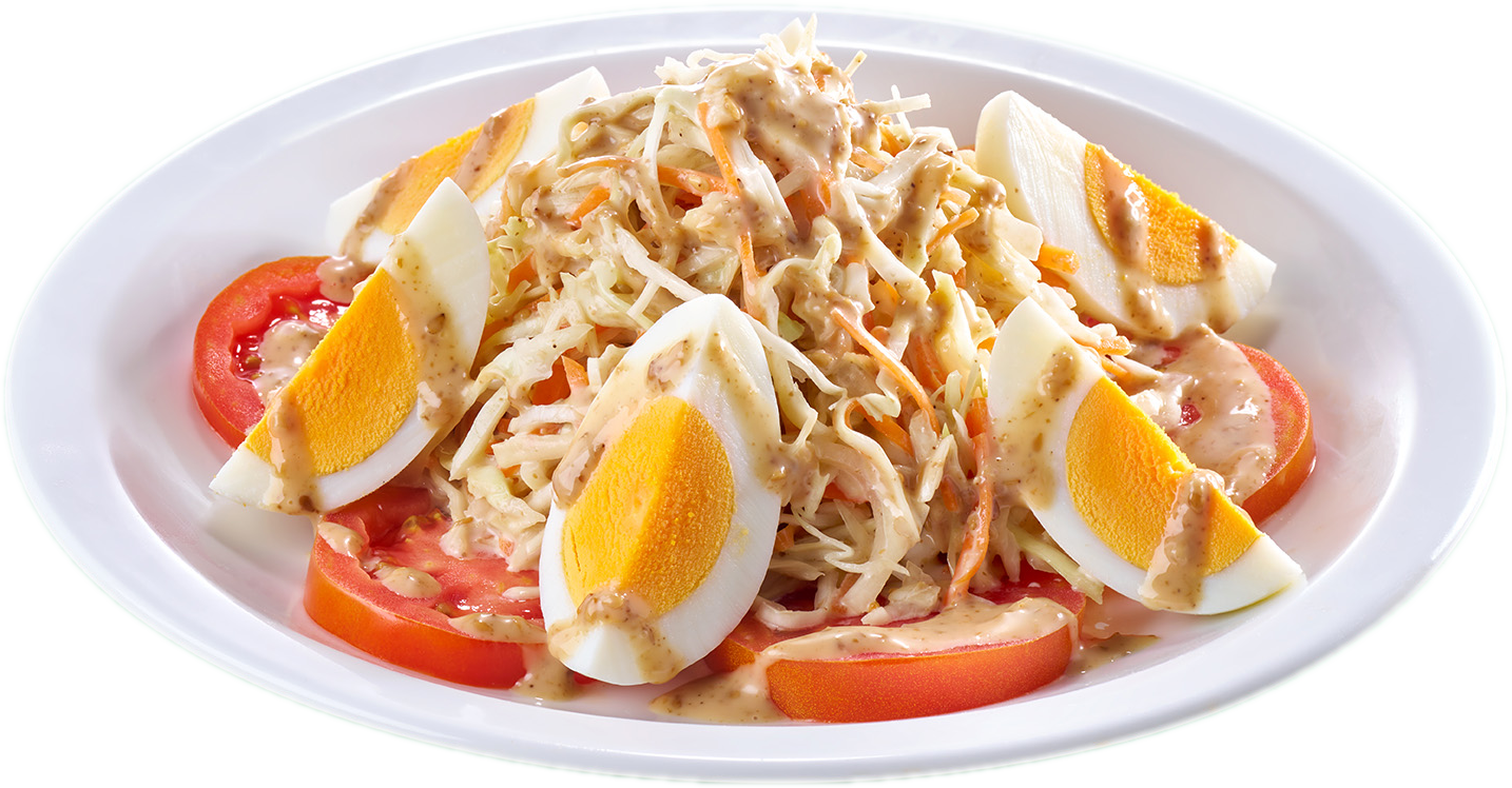 Salad Coleslaw dengan Tomat dan Telur