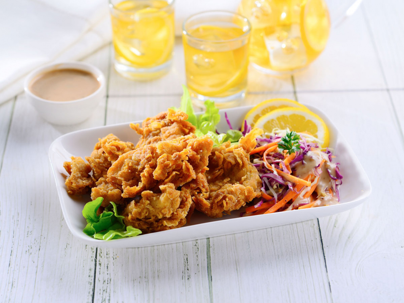 Karaage with Coleslaw Salad
