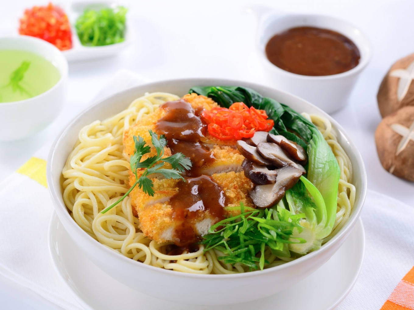 Vegetable Noodles with Chicken Katsu