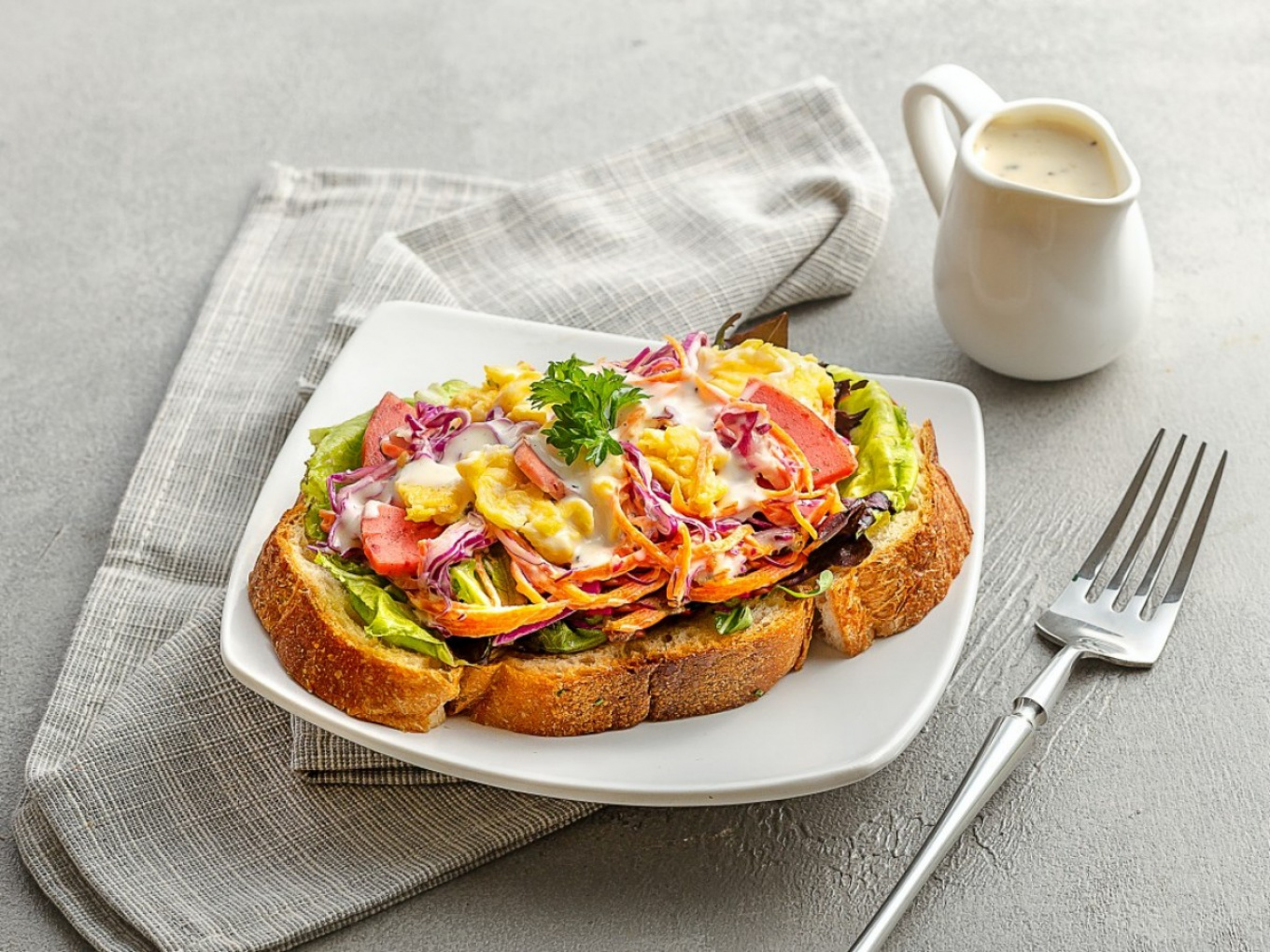 Bread with Salad Topping