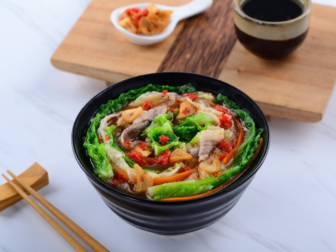 Meat-coated Chinese Cabbage with Broth