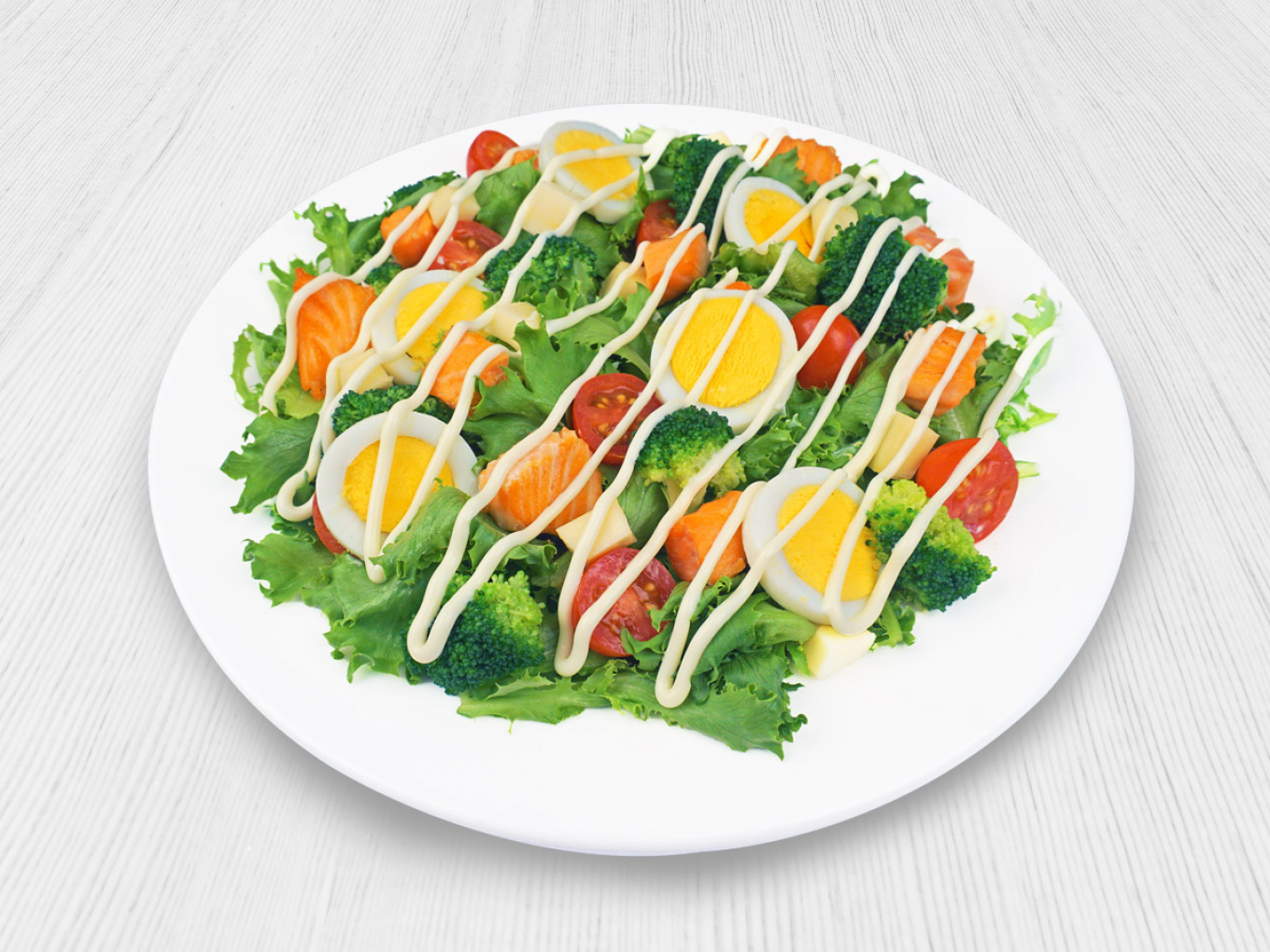 Mix Salad Telur dan Salmon