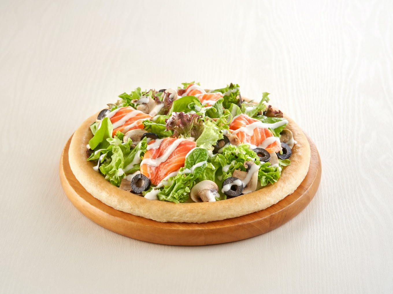 Salmon and Mushroom Pizza