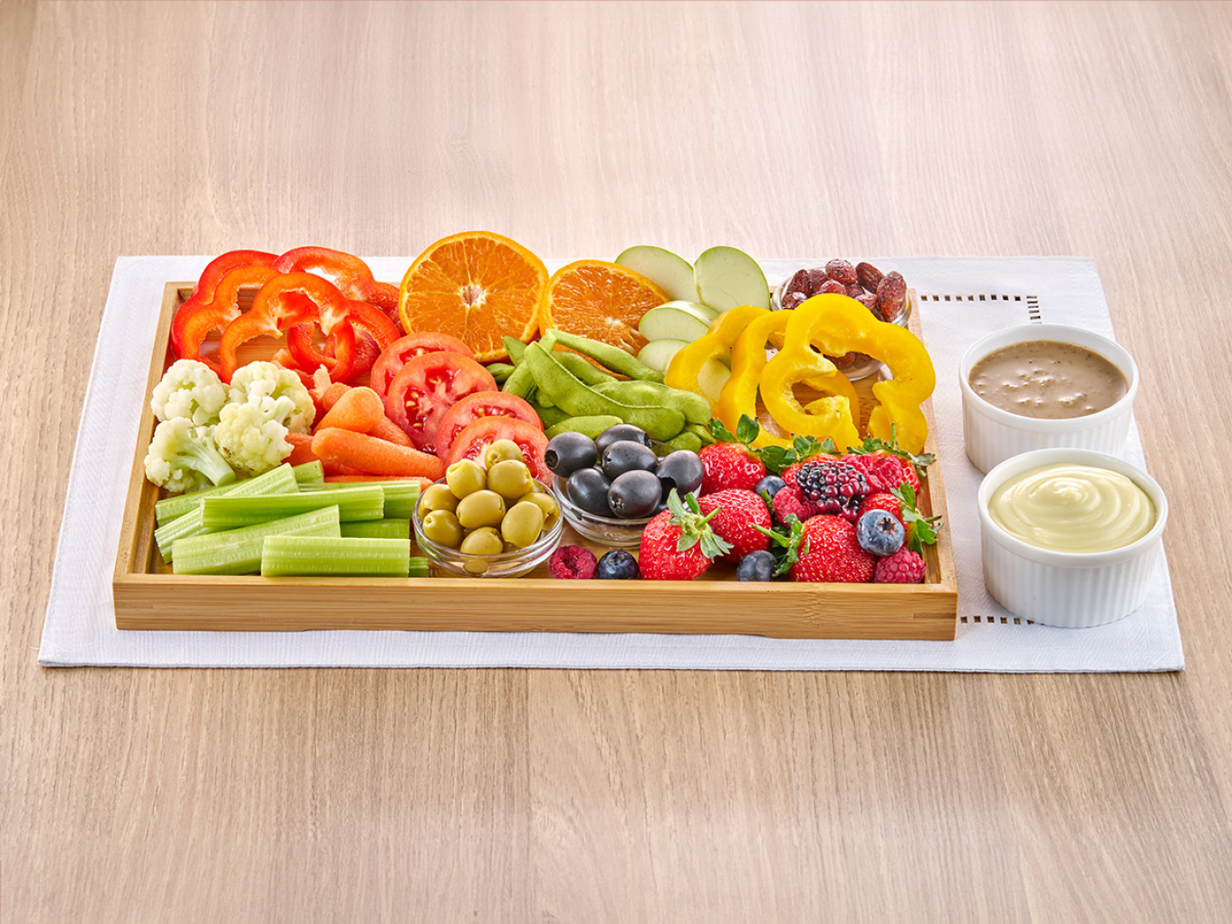 Vegetable and Fruit Tray with KEWPIE Dipping Sauce