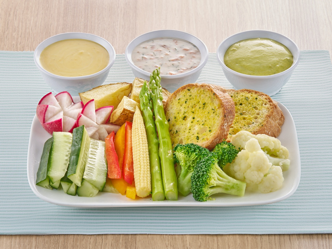 Vegetables with Various Caesar Dipping Sauces