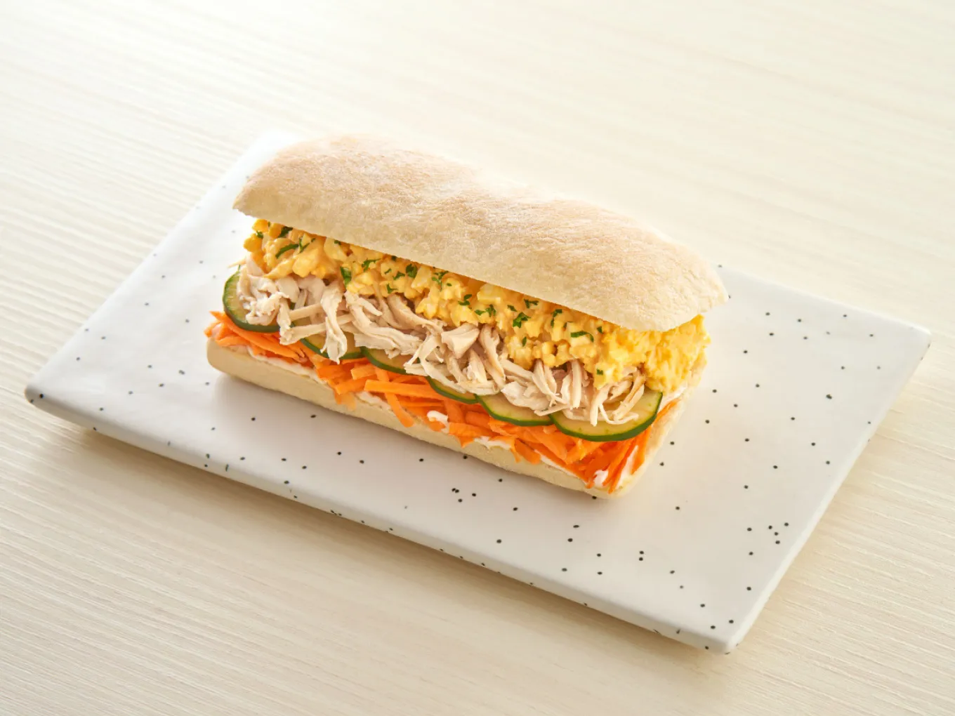 Salad Sandwich with Egg and Chicken