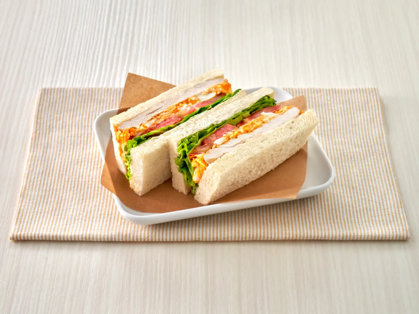 Egg and Chicken Sandwich with Mentai Mayo