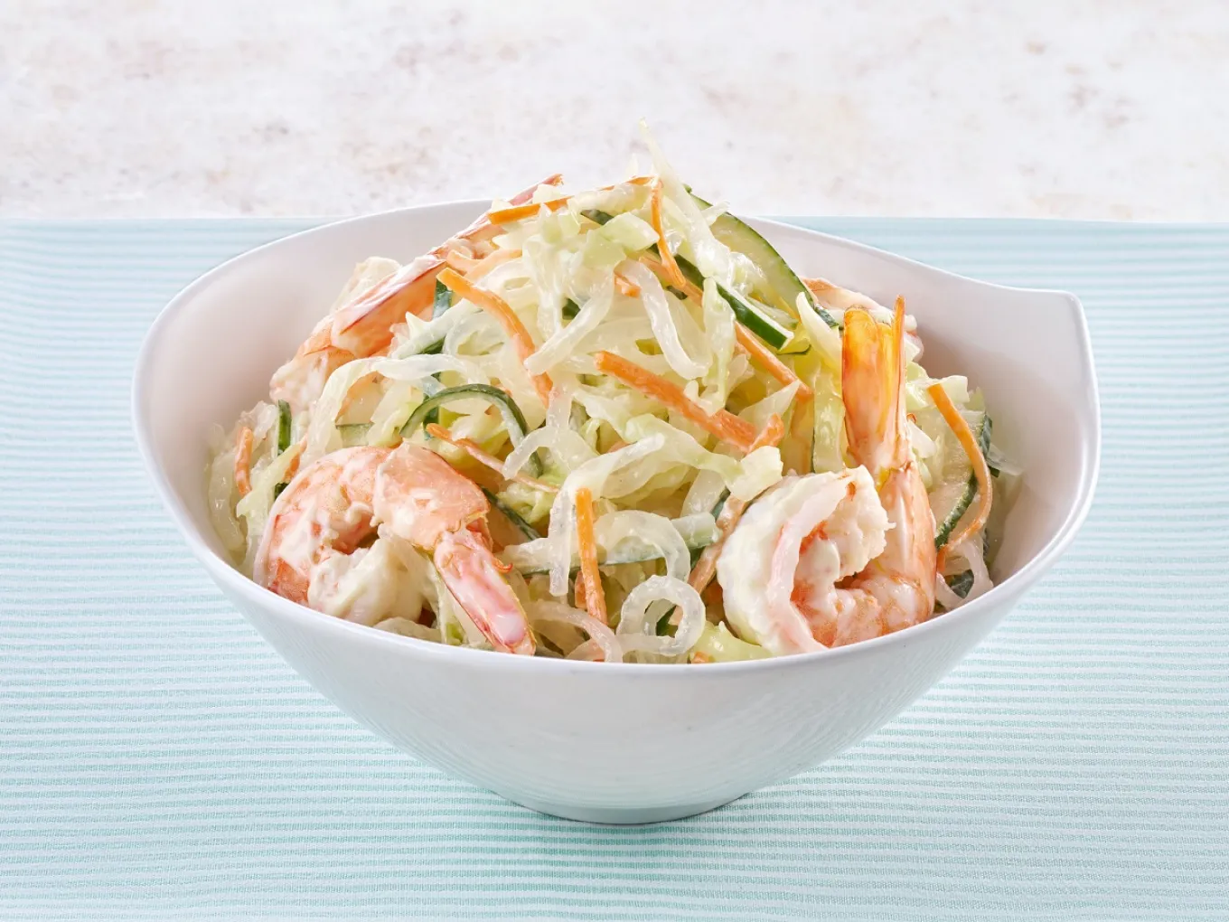 Coleslaw Salad with Shrimp and Shirataki