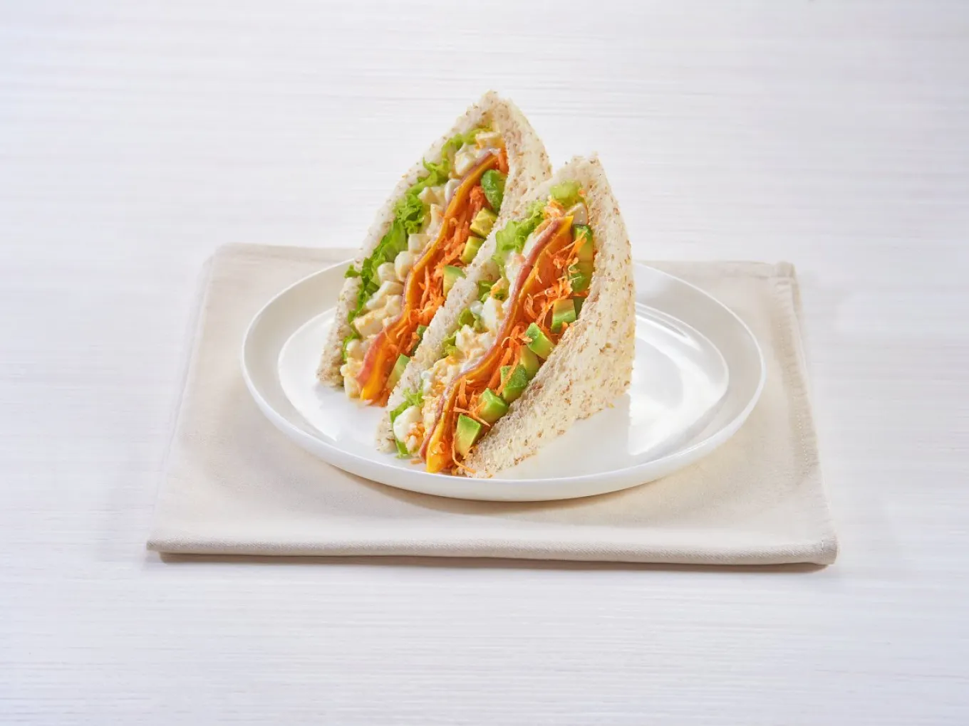 Egg Salad, Avocado and Smoked Beef Sandwich