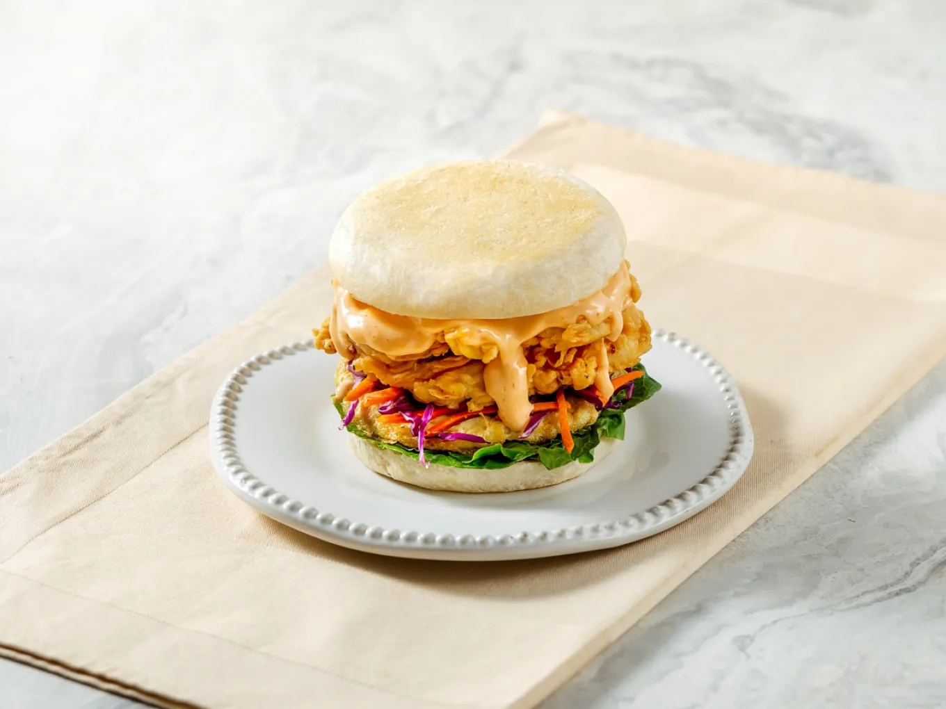 Mentai Fish and Fried Onion Sandwich