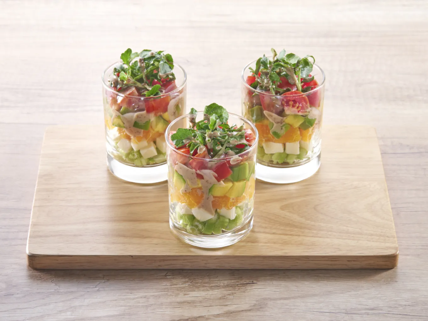 Salad Cobb dalam Gelas