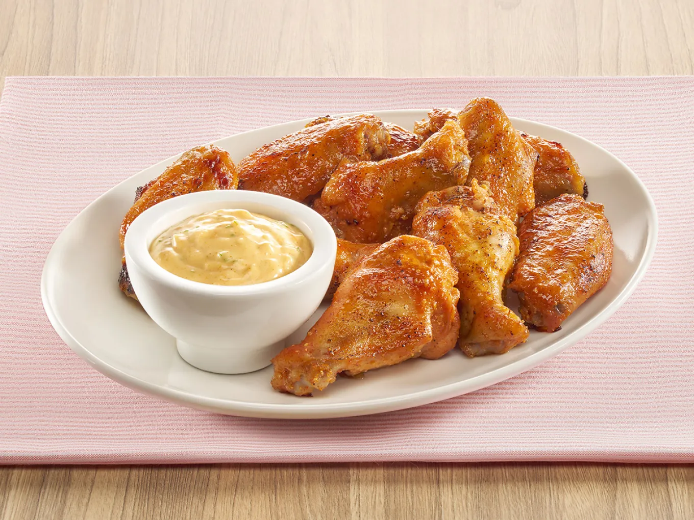 Spicy BBQ Chicken Wings with Cilantro Mayo