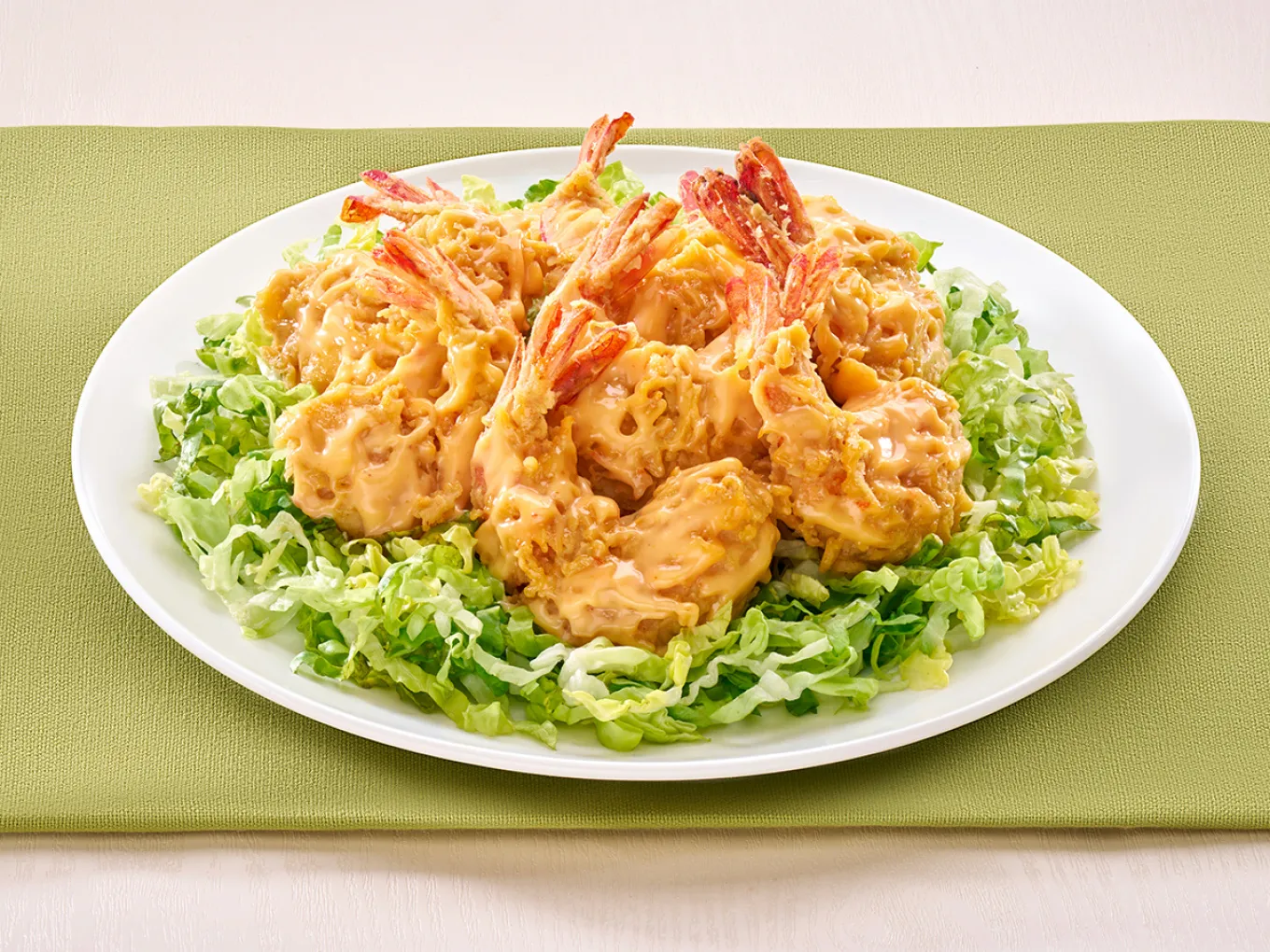 Salad with Fried Shrimp Mayonnaise